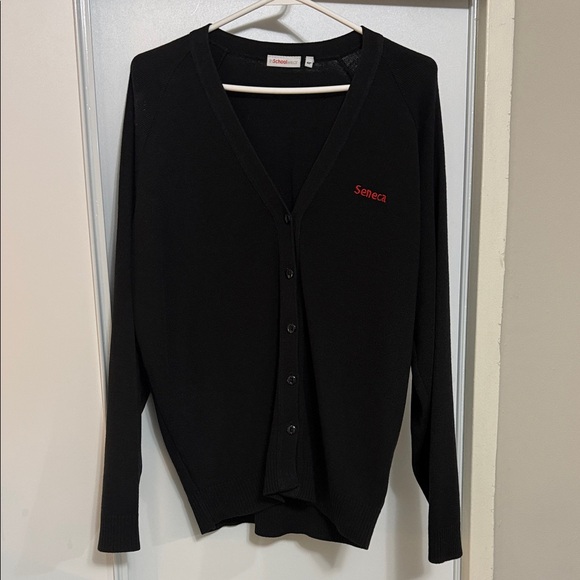 Sweaters - Black Women's Cardigan Sweater (Seneca logo)